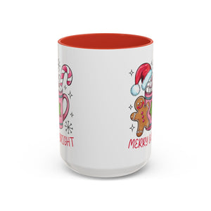 Festive Gingerbread Coffee Mug, Christmas Gift, Holiday Coffee Cup, Merry & Bright Mug, Winter Mug, Hot Chocolate Holder