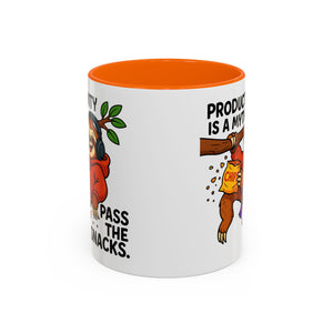 Funny Sloth Coffee Mug, Humor Mug Gift, Productivity Myth Mug, Cute Sloth Cup, Quirky Office Mug