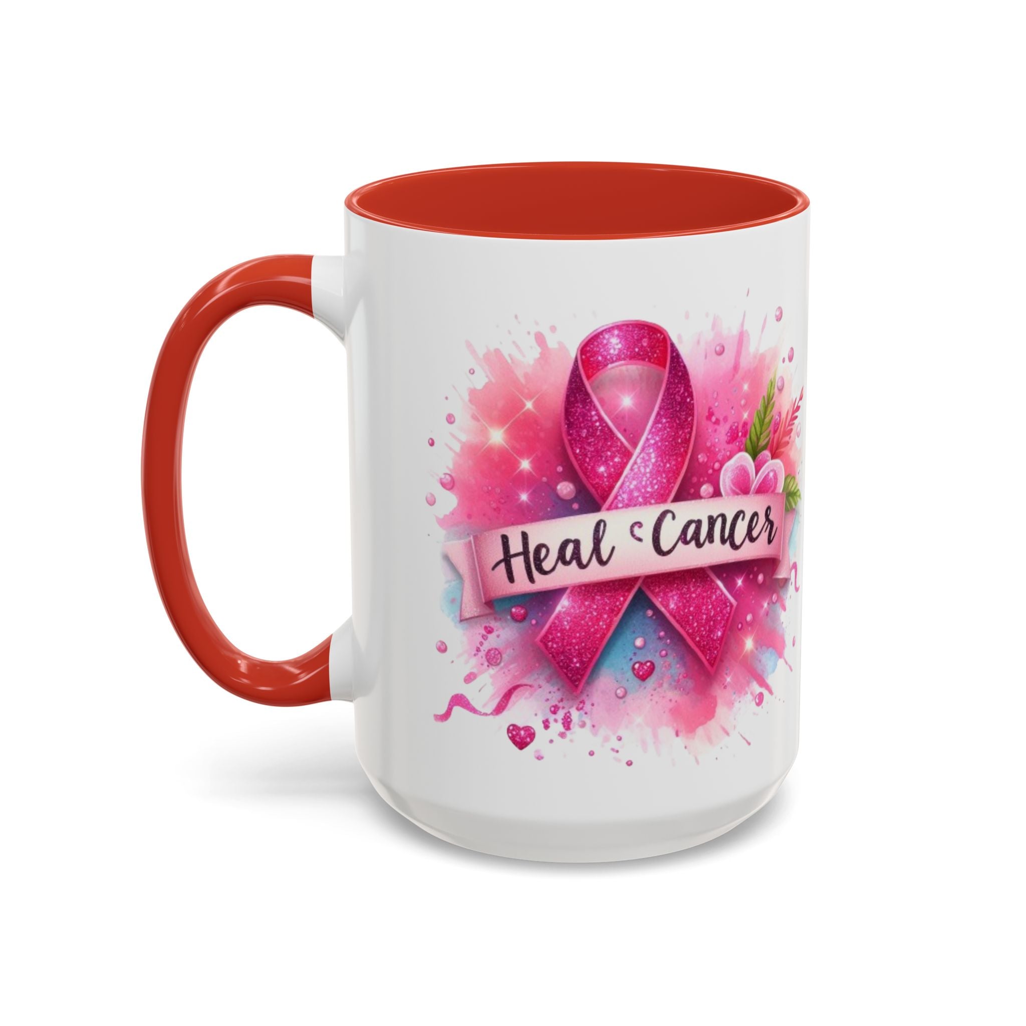 Pink Ribbon Healing Coffee Mug | Support Cancer Awareness | Inspirational Gift | Breast Cancer Support | 11oz & 15oz Options