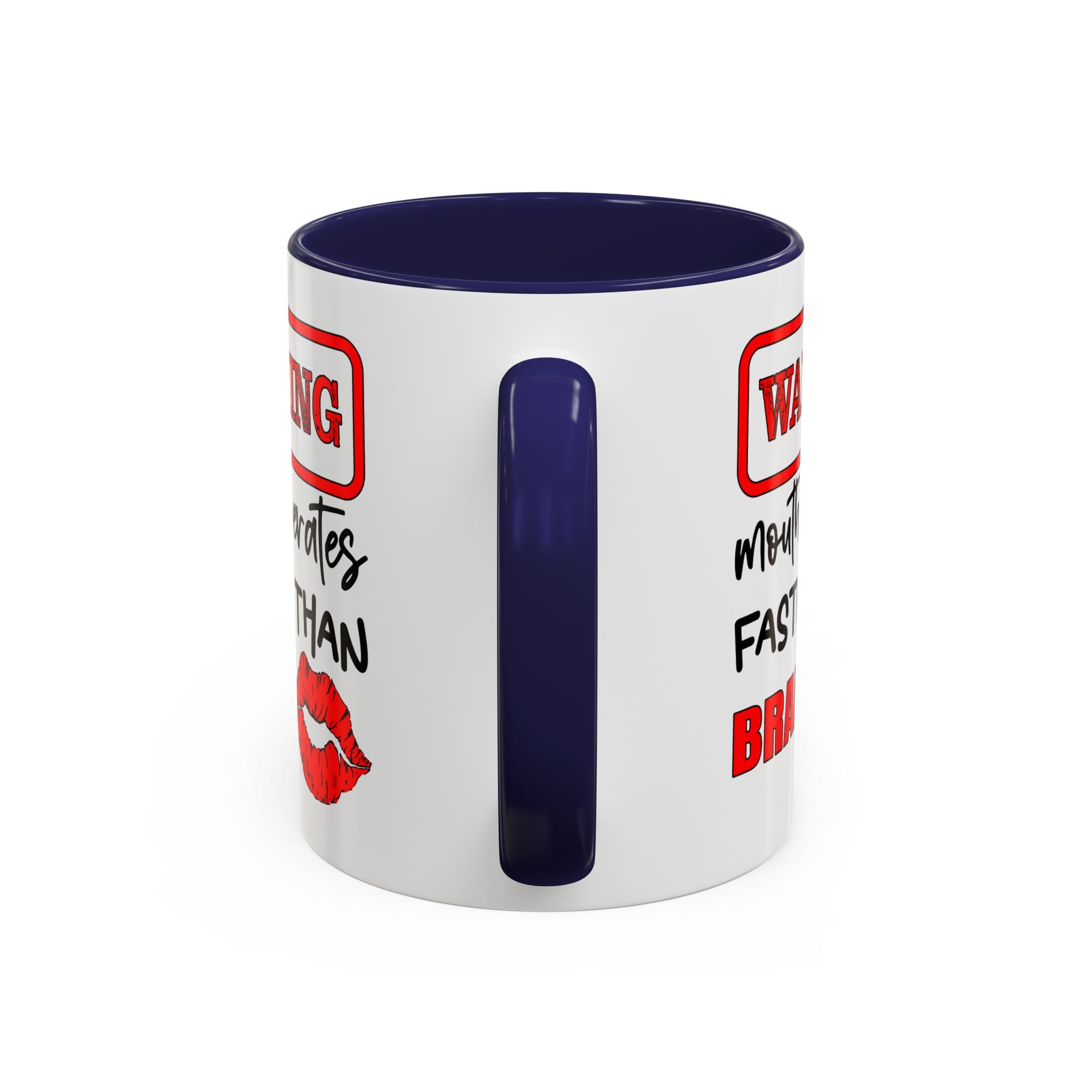 Funny Warning Coffee Mug - 'Mouth Operates Faster Than Brain' - Perfect for Coffee Lovers