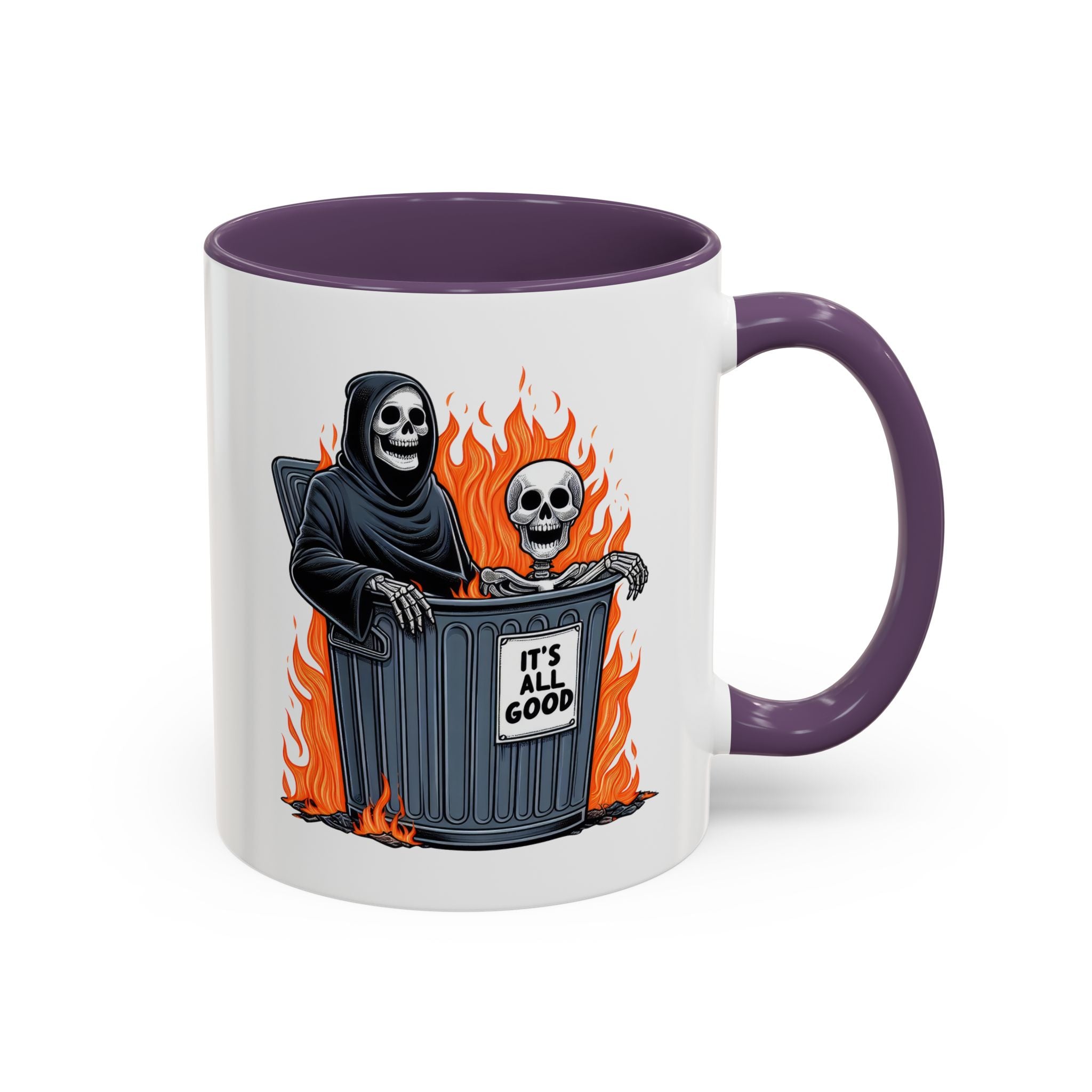 Funny Grim Reaper Coffee Mug - Perfect for Halloween, Gift for Friends, Quirky Kitchen Decor, Novelty Drinkware