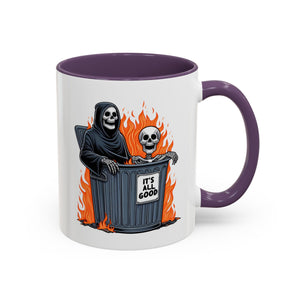 Funny Grim Reaper Coffee Mug - Perfect for Halloween, Gift for Friends, Quirky Kitchen Decor, Novelty Drinkware