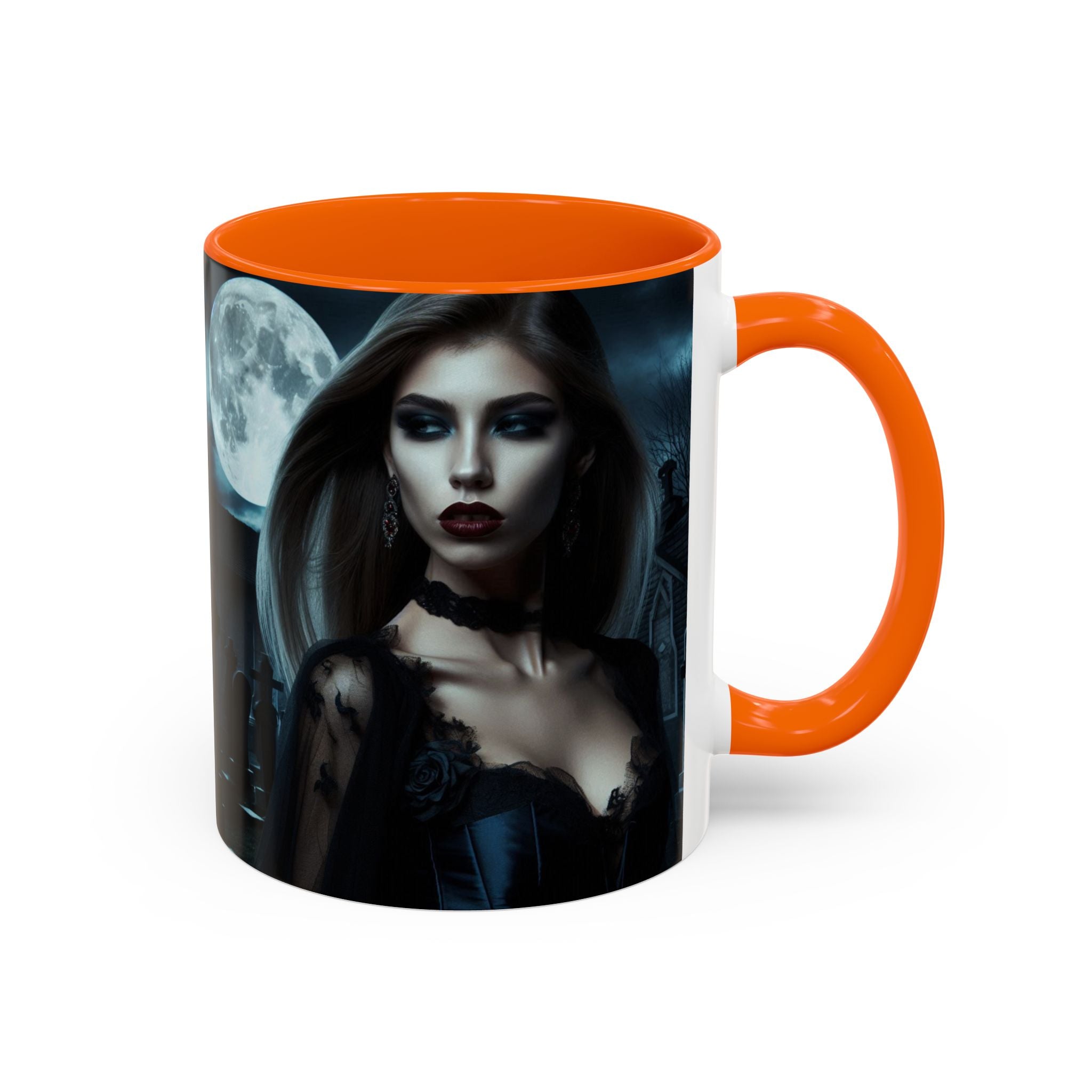 sexy young woman vampire Gothic Moonlit Accent Coffee Mug - 11 or 15oz