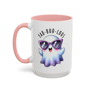 Fab-Boo-Lous Ghost Coffee Mug | Cute Halloween Mug, Fun Gift for Ghost Lovers, Spooky Seasonal Decor, Adorable Tea Cup