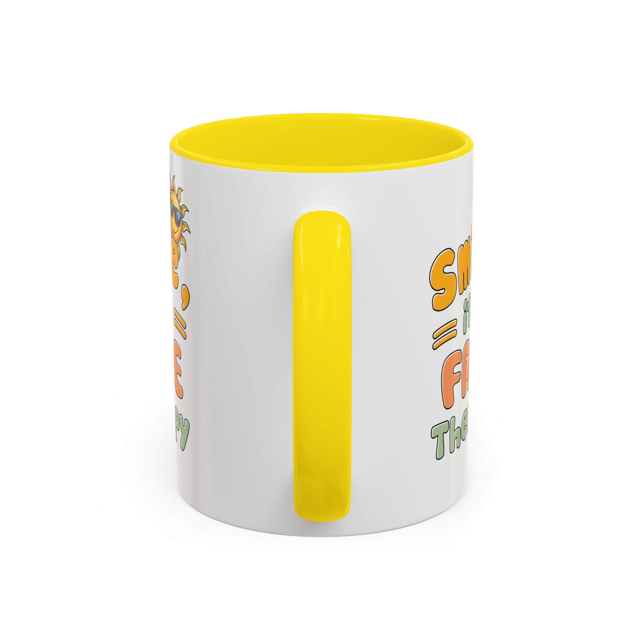 Smile It's Free Therapy Coffee Mug - Fun & Cheerful Accent Mugs for Brightening Your Day