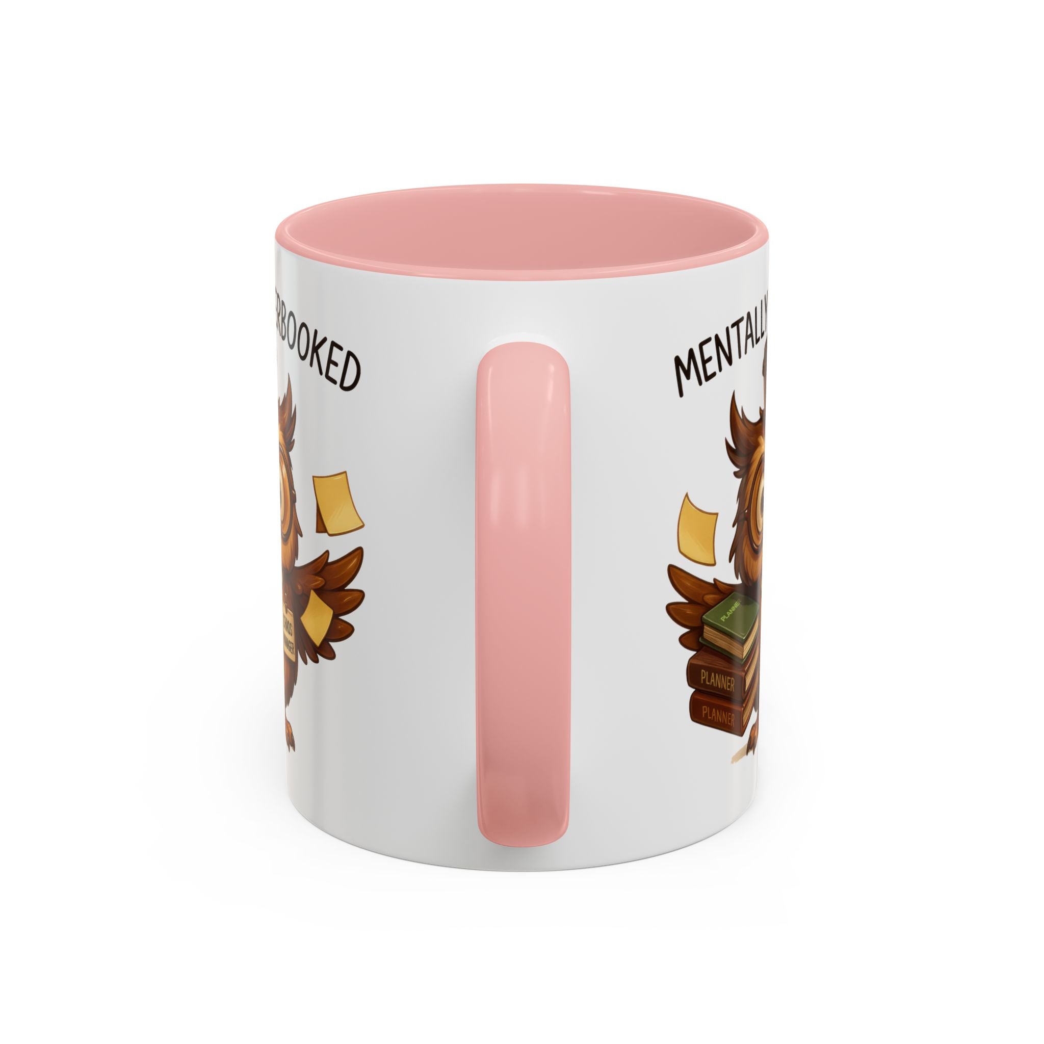 Cute Owl Coffee Mug | Mentally Overbooked Mug | Gifts for Book Lovers, Teacher Gifts, Office Decor, Funny Coffee Cup