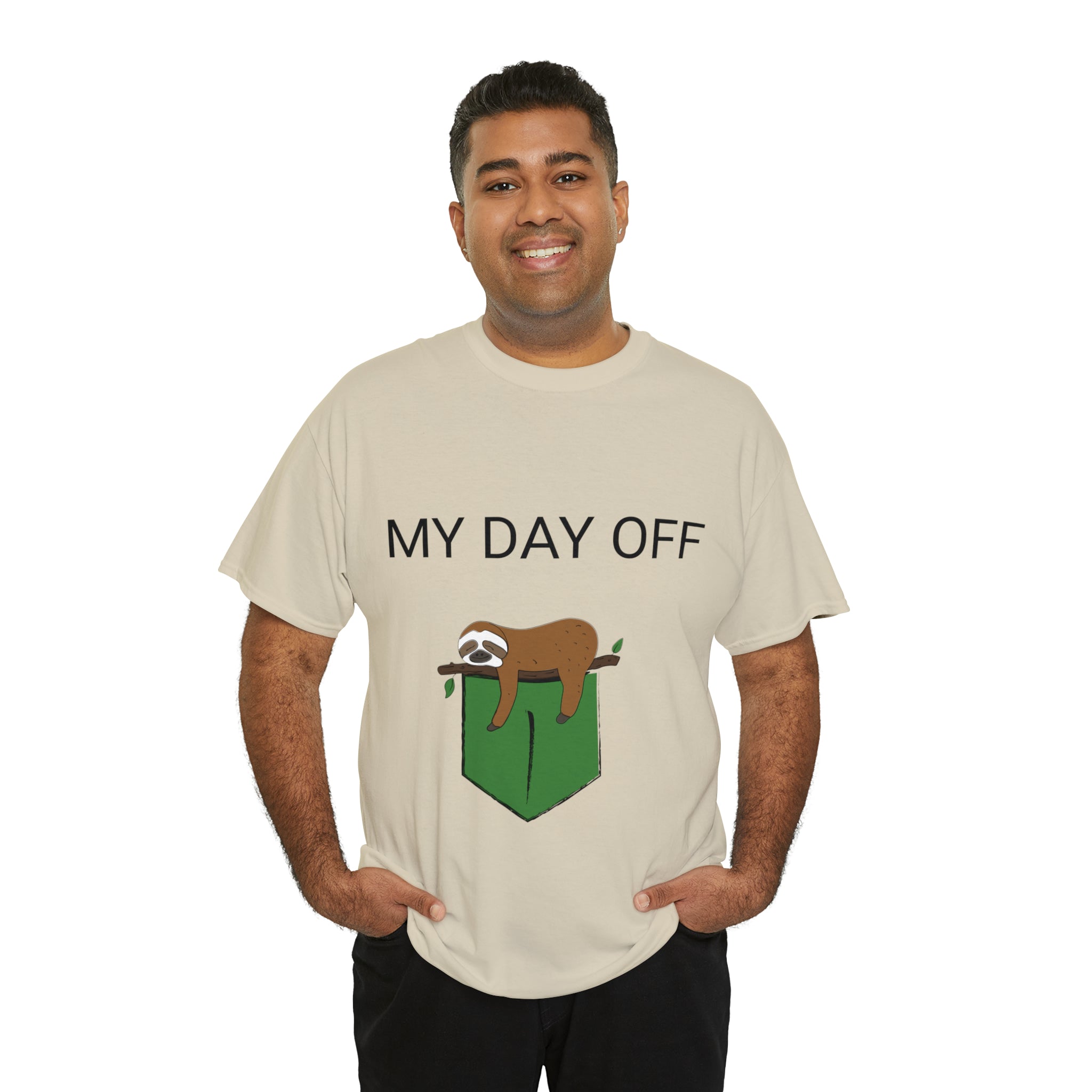 Lazy my day off  Unisex Heavy Cotton Tee funny humor t shirt for men and women