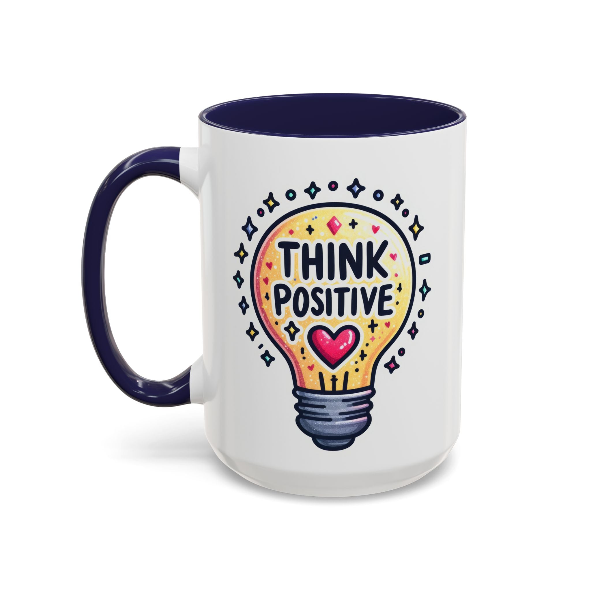 Think Positive Lightbulb Coffee Mug — Motivational Accent Mug (11/15 oz)
