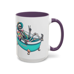 Rest in Peace Skeleton Coffee Mug - Fun Halloween Gift, Unique Home Decor, Hilarious Office Cup, Quirky Birthday Present, Spooky