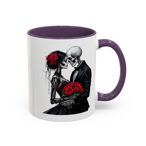 Romantic Skeleton Coffee Mug, Skull Love Mug, Gothic Gift, Halloween Decor, Couple Mug, Unique Coffee Cup