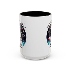 Galactic Skeleton Coffee Mug, Take Me Away Mug, Space-Themed Mug, Unique Gift for alien Lovers, Sci-Fi Cafe Mug