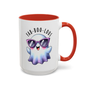 Fab-Boo-Lous Ghost Coffee Mug | Cute Halloween Mug, Fun Gift for Ghost Lovers, Spooky Seasonal Decor, Adorable Tea Cup