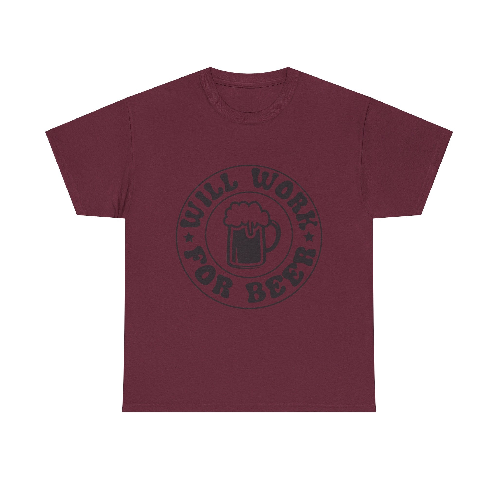 will work for beer funny Unisex Heavy Cotton Tee men women