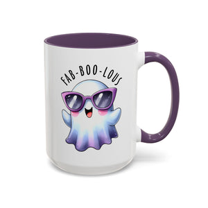 Fab-Boo-Lous Ghost Coffee Mug | Cute Halloween Mug, Fun Gift for Ghost Lovers, Spooky Seasonal Decor, Adorable Tea Cup