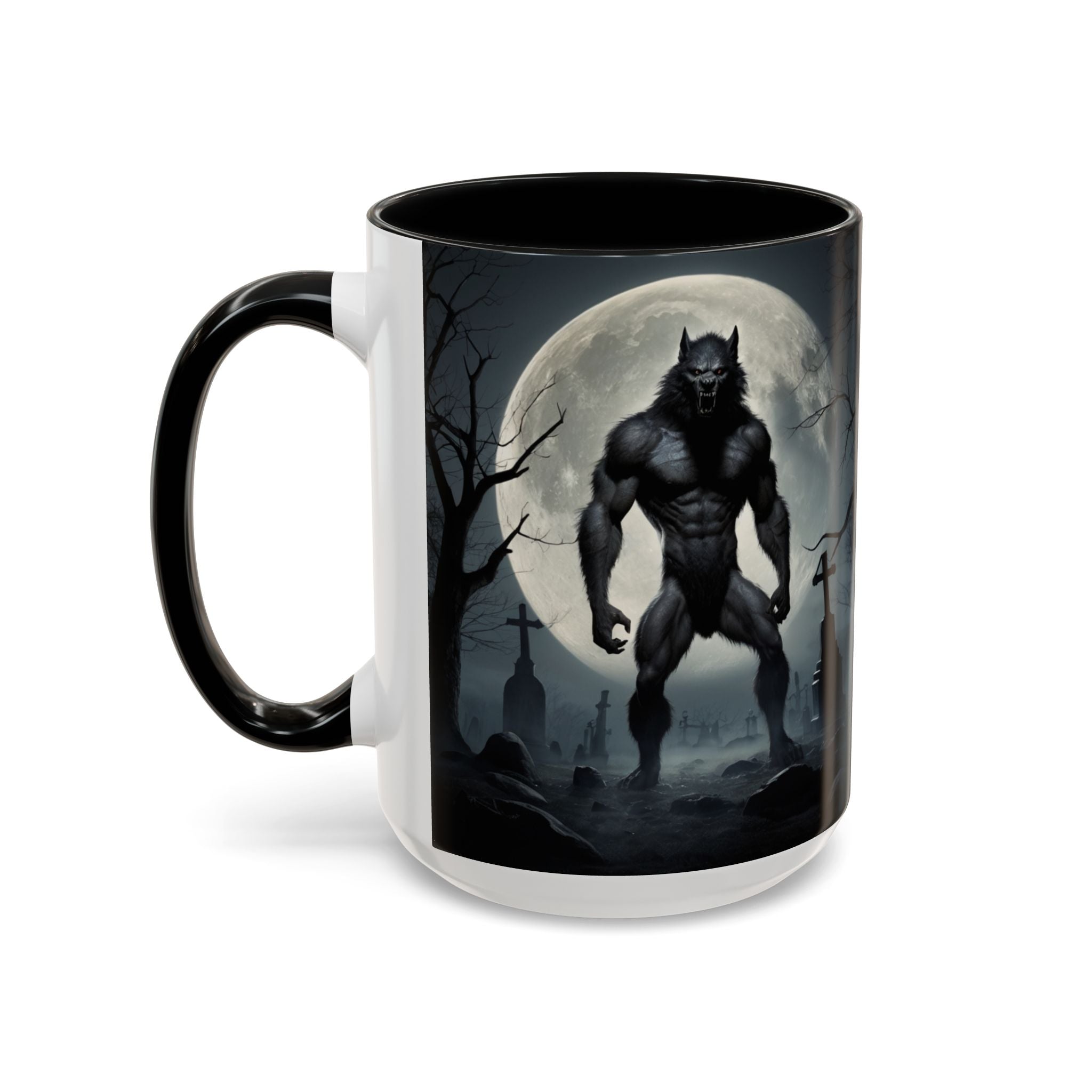 Werewolf Moon Coffee Mug — Gothic Graveyard Accent Mug (11/15oz) fantasy
