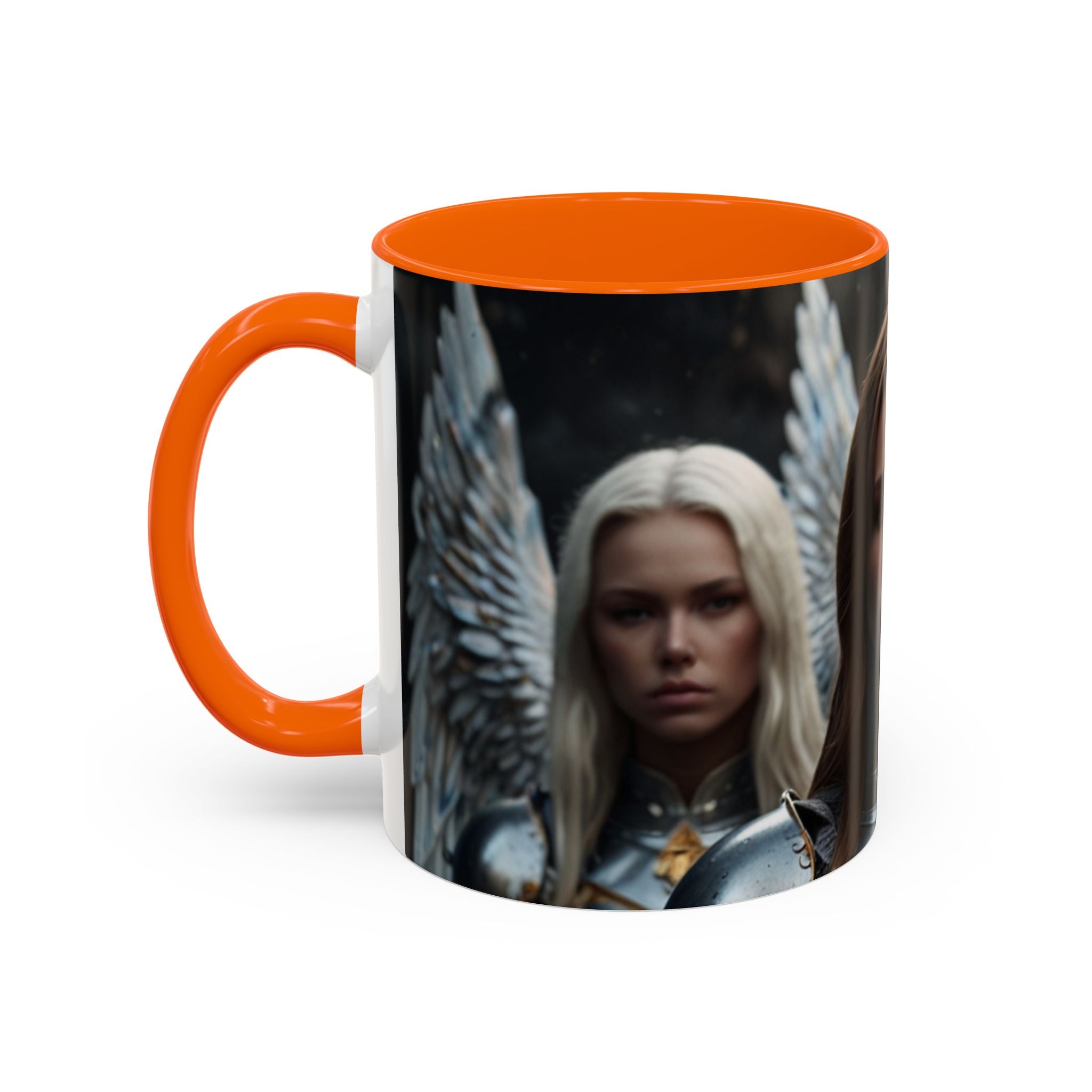 Warrior Angel Accent Coffee Mug - 11 or 15oz Ceramic Mug for Fantasy Lovers