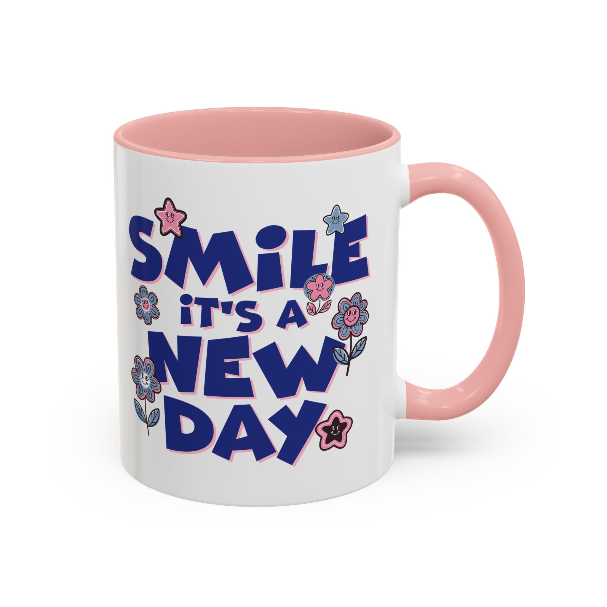 Inspirational Flower Design Coffee Mug - "Smile It's a New Day" - Perfect Gift for Coffee Lovers