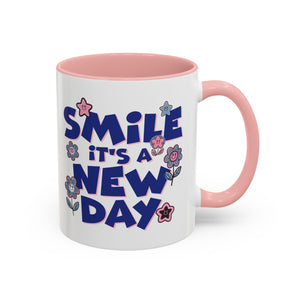 Inspirational Flower Design Coffee Mug - "Smile It's a New Day" - Perfect Gift for Coffee Lovers