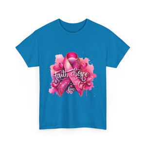 Breast Cancer Awareness Tee, Faith and Hope Message Shirt, Support Shirt, Gift for Survivors, Inspirational T-Shirt