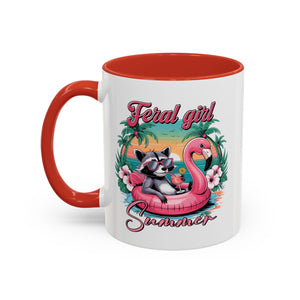 Feral Girl Summer Coffee Mug - Accent Design for Animal Lovers