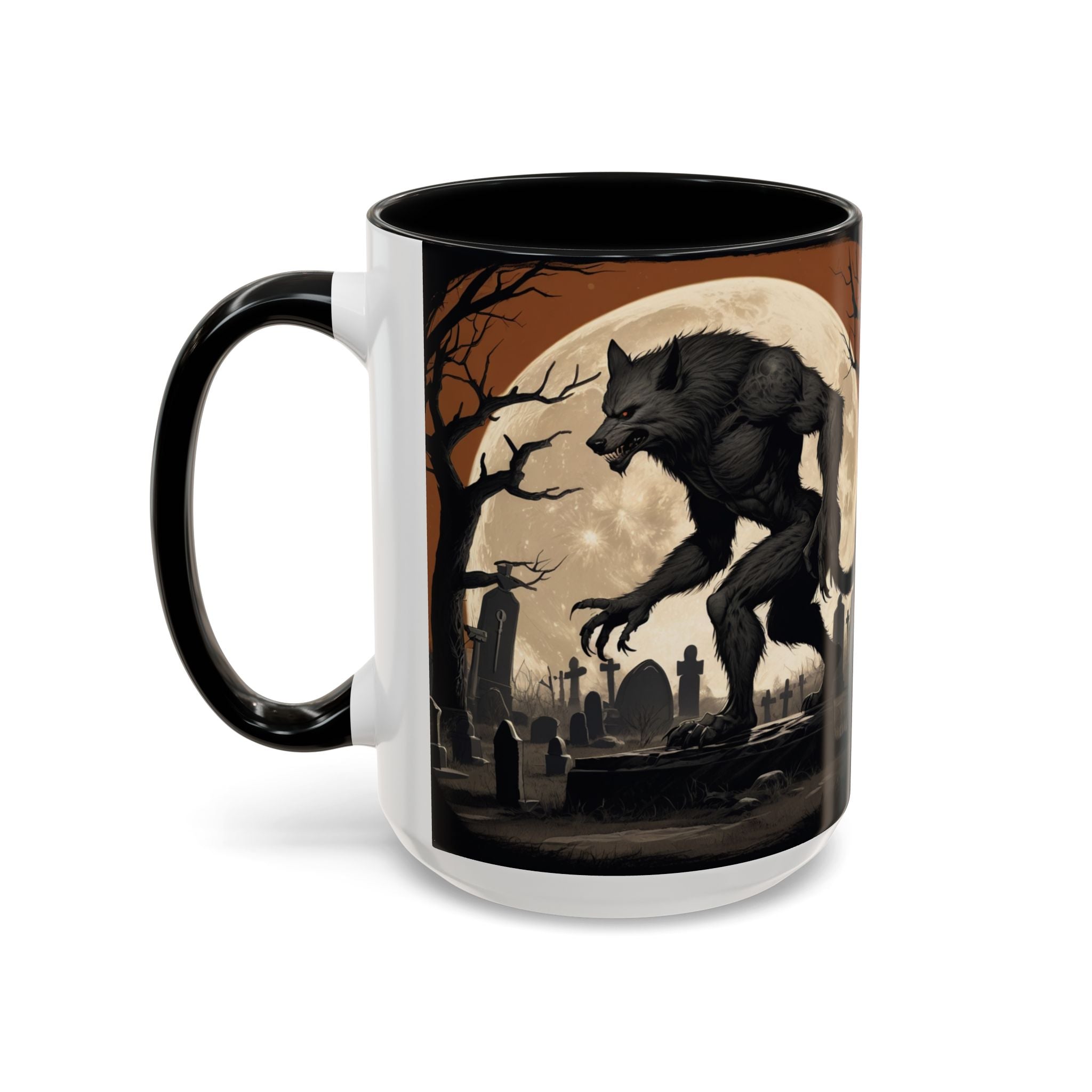 Werewolf Moon Coffee Mug — Gothic Graveyard Accent Mug fantasy horror