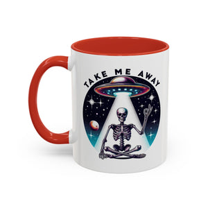 Galactic Skeleton Coffee Mug, Take Me Away Mug, Space-Themed Mug, Unique Gift for alien Lovers, Sci-Fi Cafe Mug