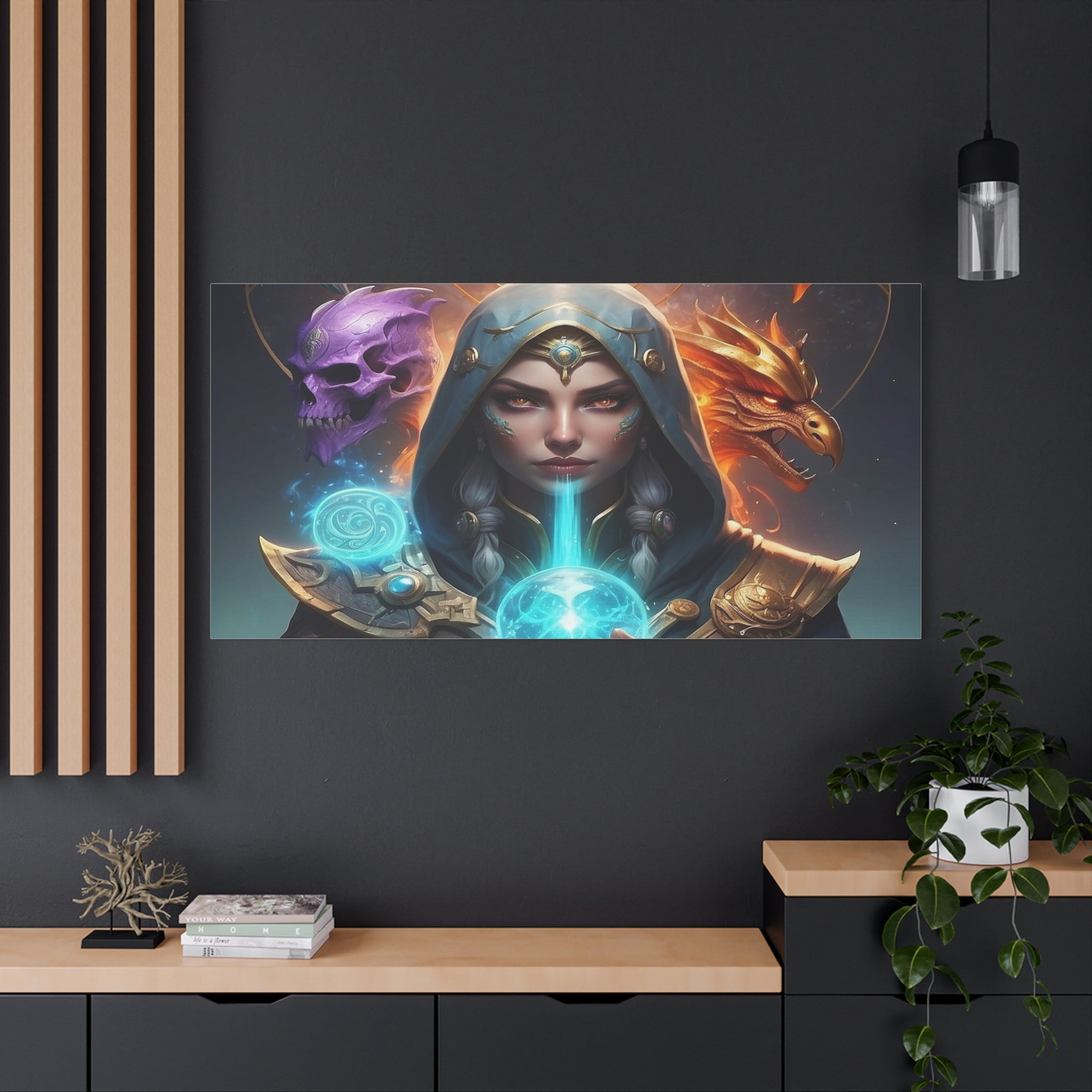 Mystical Sorceress Canvas Artwork - Fantasy Wall Decor