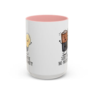 Stay Positive Accent Coffee Mug - 11oz & 15oz - Cute Light Bulb & Battery Design