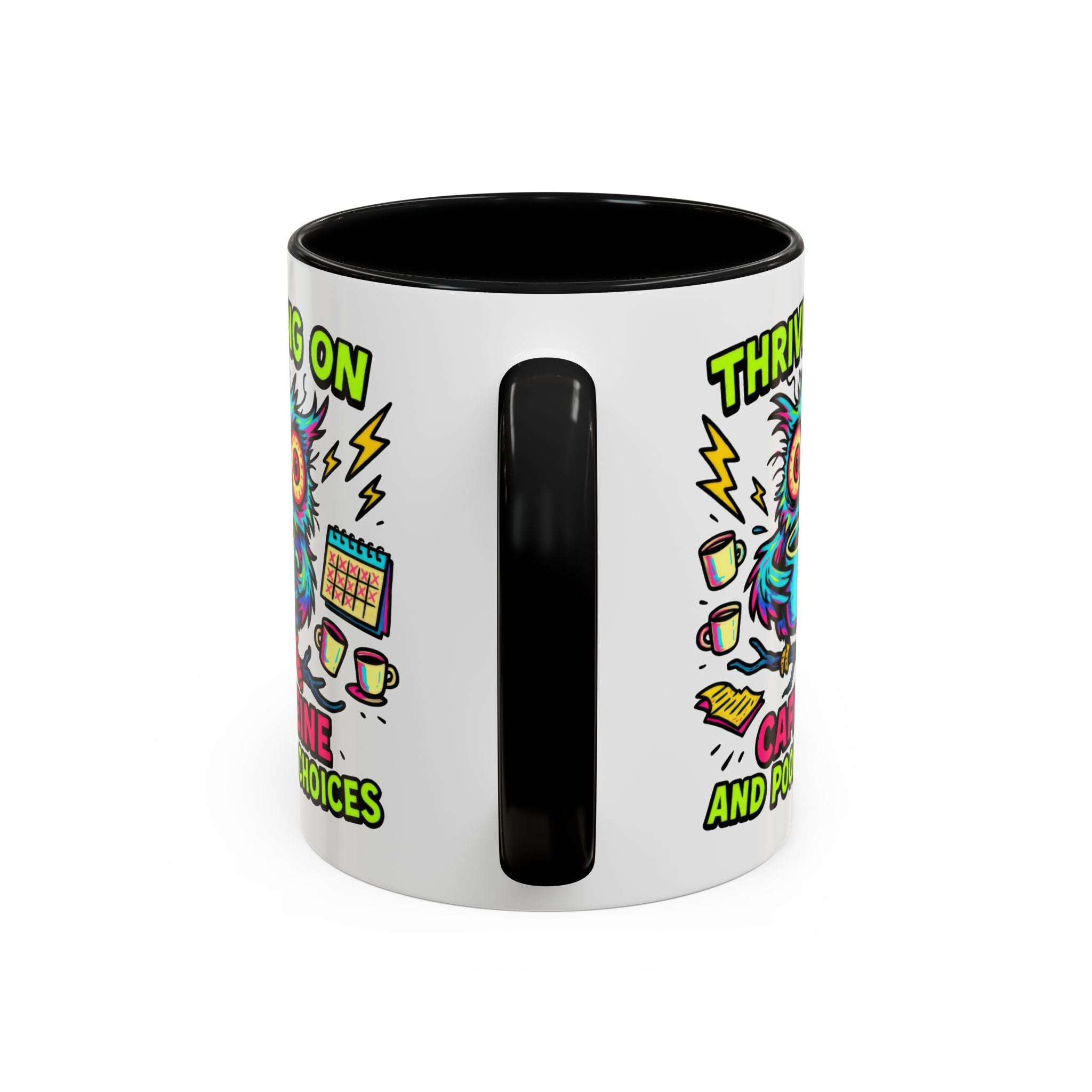 Thriving on Caffeine Mug | Funny Owl Coffee Cup | Gift for Coffee Lovers | Cute Kitchen Decor | Birthday, Holiday Gift
