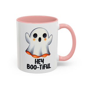 Hey Boo-tiful Ghost Coffee Mug, Halloween Mug, Cute Gift, Spooky Decor, Fun Mug