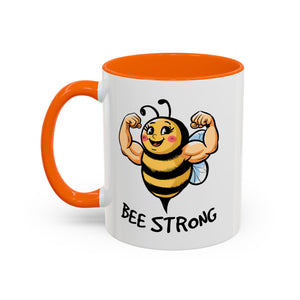 Bee Strong Accent Coffee Mug - Motivational Mug for Strength and mental health