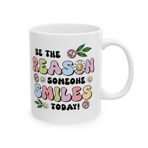 Cheerful coffee Mug - Be the Reason Someone Smiles Today! Ideal Gift for Friends, Birthdays, Motivational Coffee Cup, Home & Office Decor