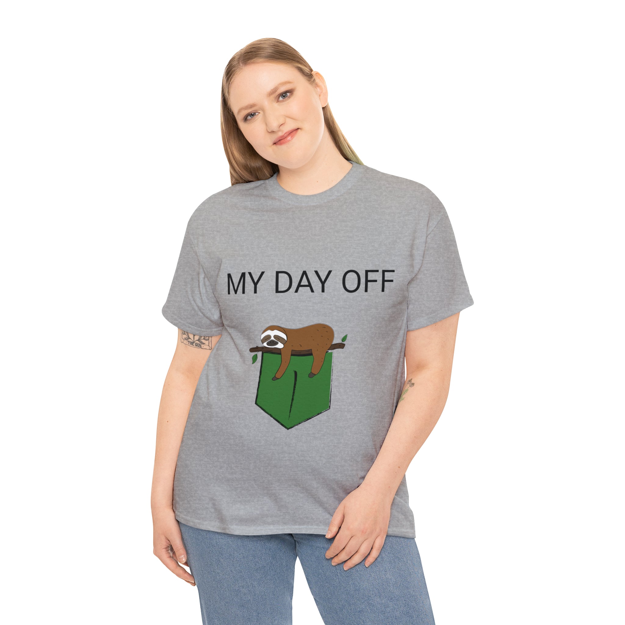 Lazy my day off  Unisex Heavy Cotton Tee funny humor t shirt for men and women