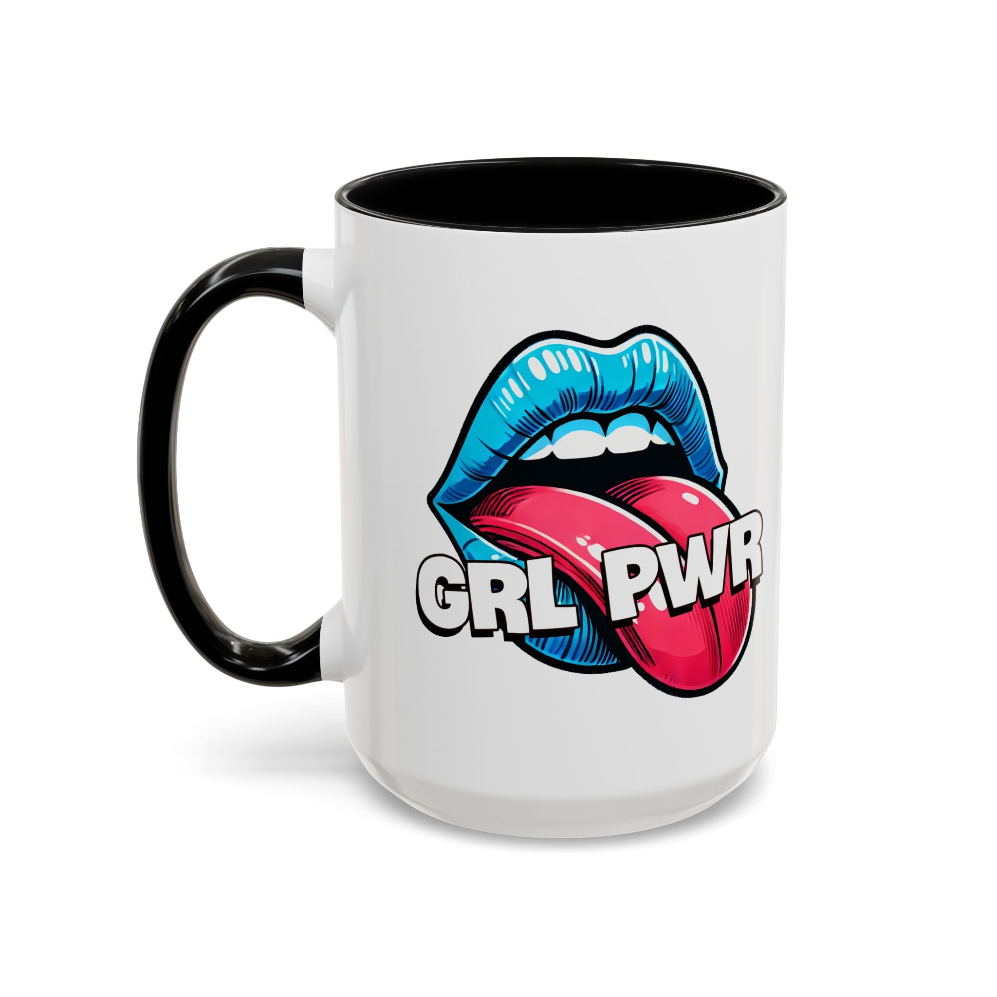 GRL PWR Accent Coffee Mug - Bold Fun Design for Empowerment, Great Gift for Friends, Coffee Lovers, Birthdays, and Celebrations