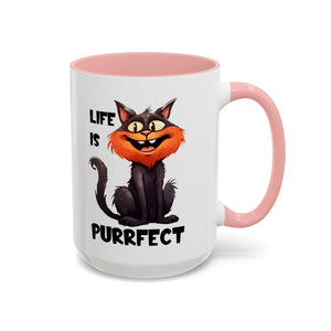 Purrfect Cat Accent Coffee Mug, Cat Lover Gift, Funny Drinkware, Cute Kitchen Accessory, Pet Owner Mug, Unique Gift Idea
