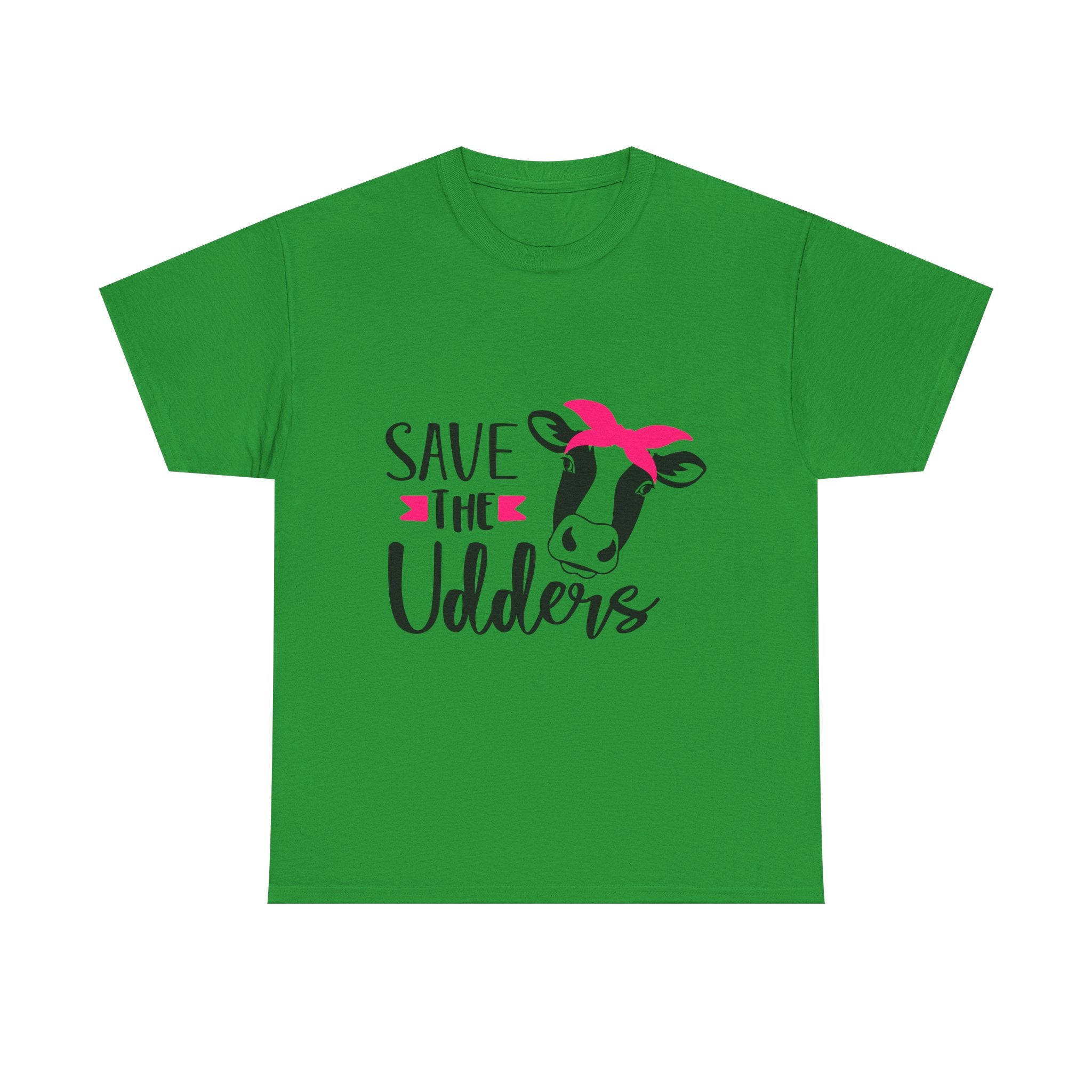 cancer awareness Save the Udders Unisex Heavy Cotton Tee, Fun Cow Tee,  Animal Lover Gift, Casual Tee, Eco-Friendly Apparel