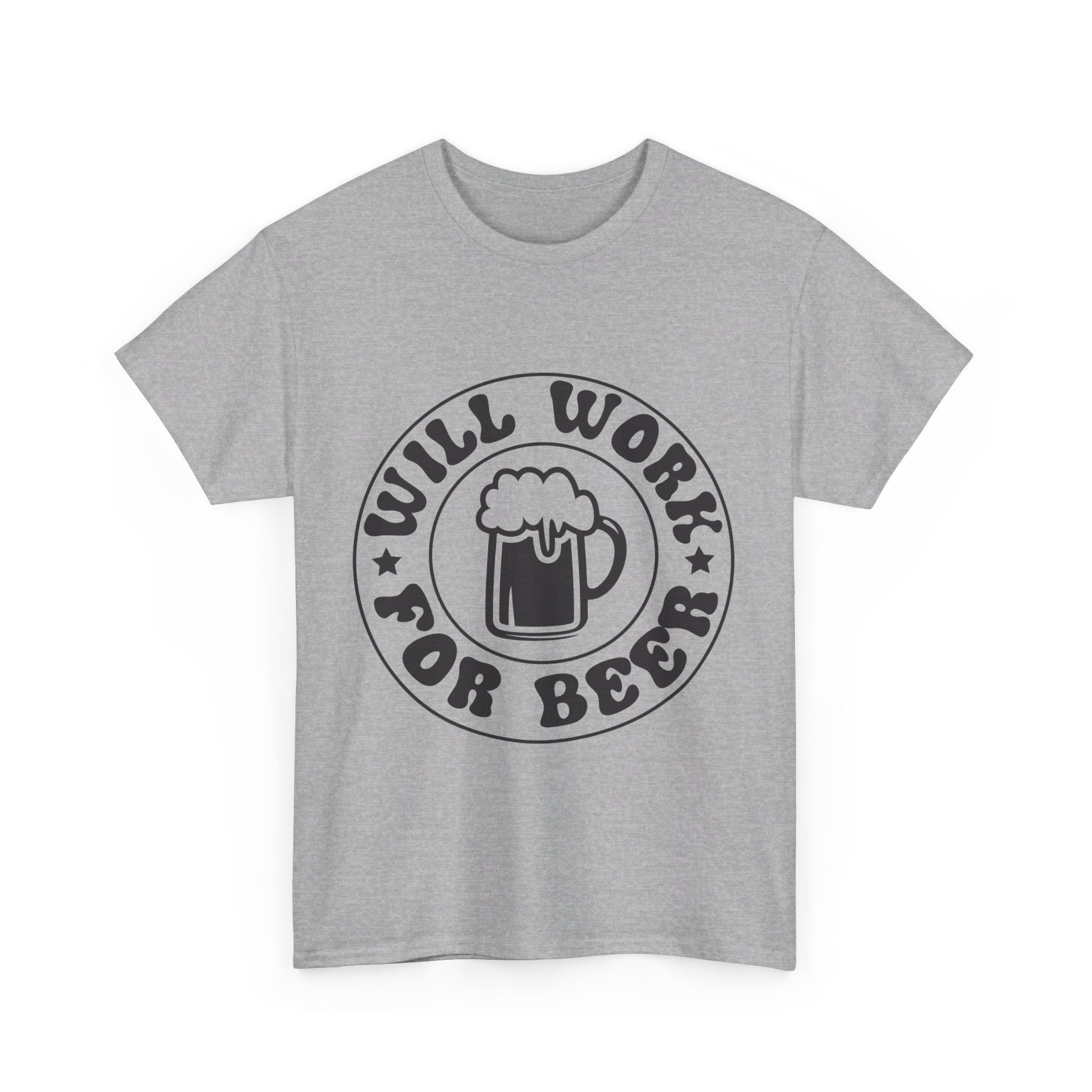 will work for beer funny Unisex Heavy Cotton Tee men women