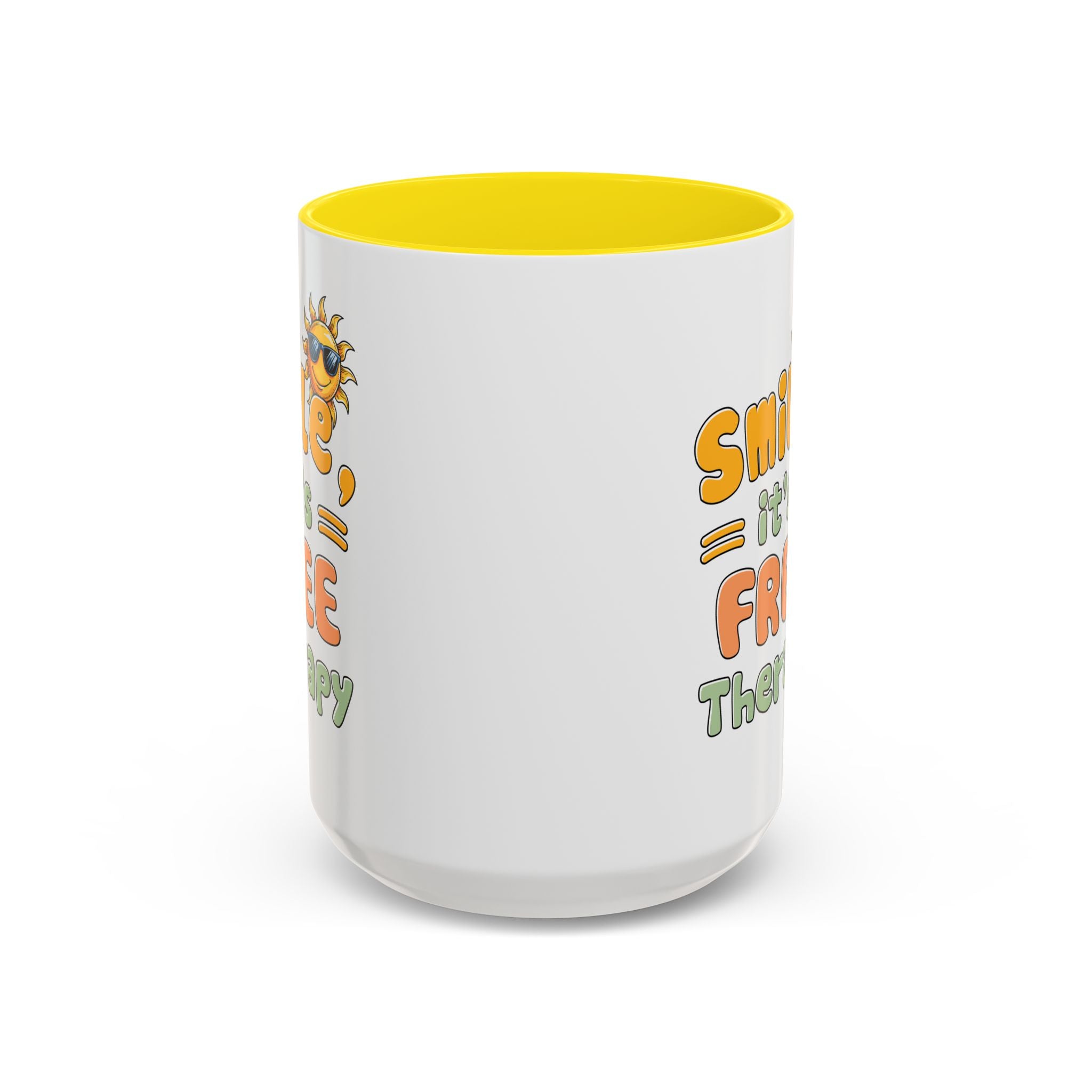 Smile It's Free Therapy Coffee Mug - Fun & Cheerful Accent Mugs for Brightening Your Day
