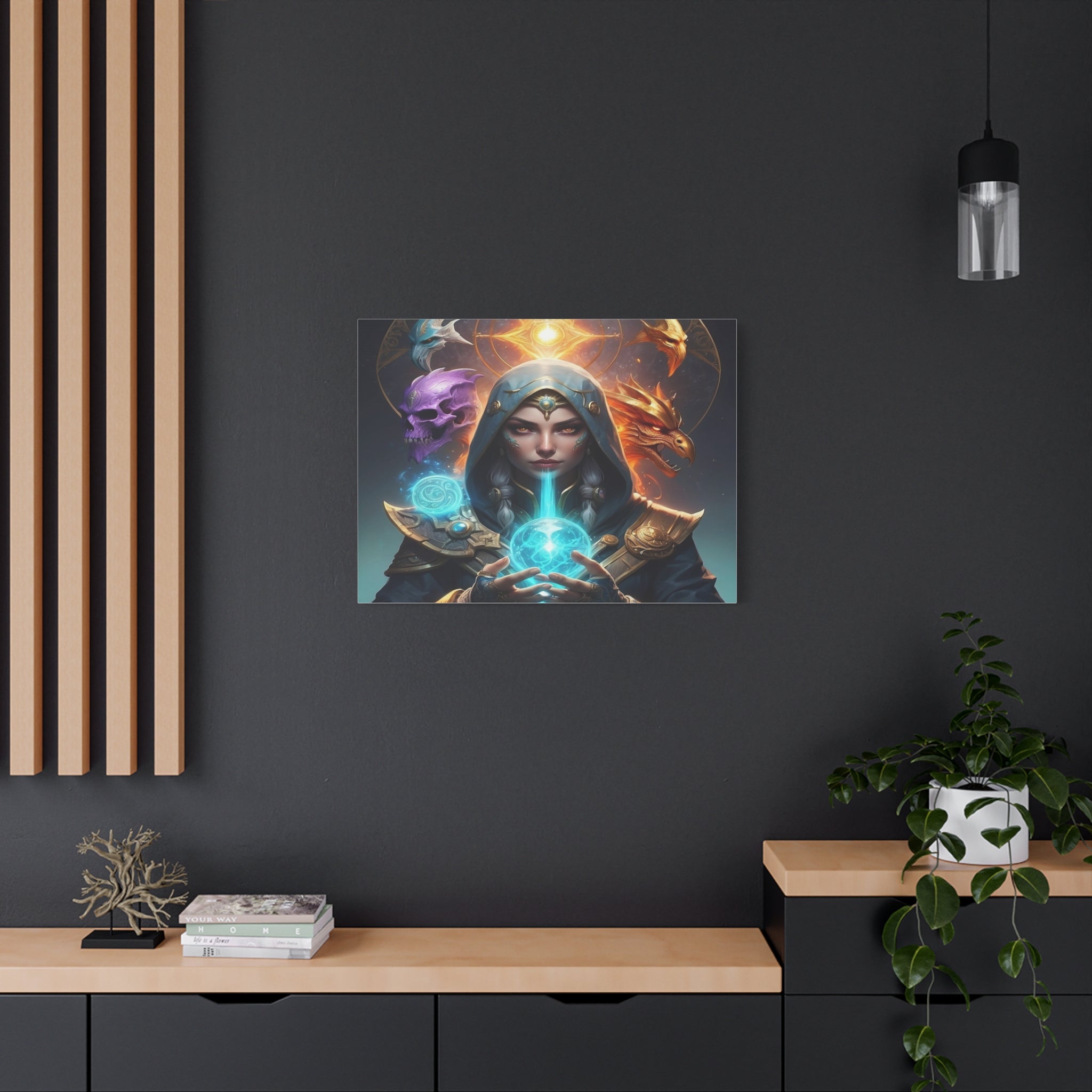 Mystical Sorceress Canvas Artwork - Fantasy Wall Decor