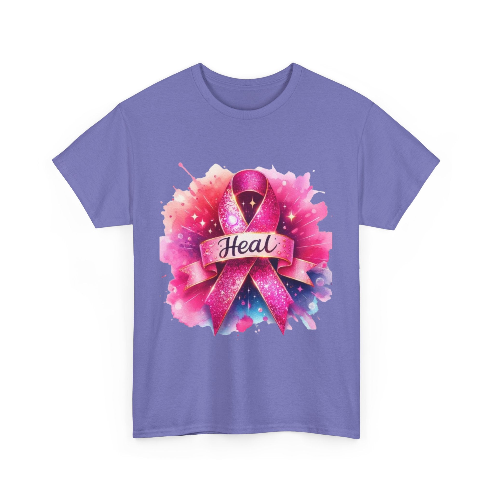 Breast Cancer Awareness Tee, Heal Ribbon Shirt, Supportive Gift, Unisex Cotton T-Shirt, Inspirational Apparel, Pink Ribbon Top