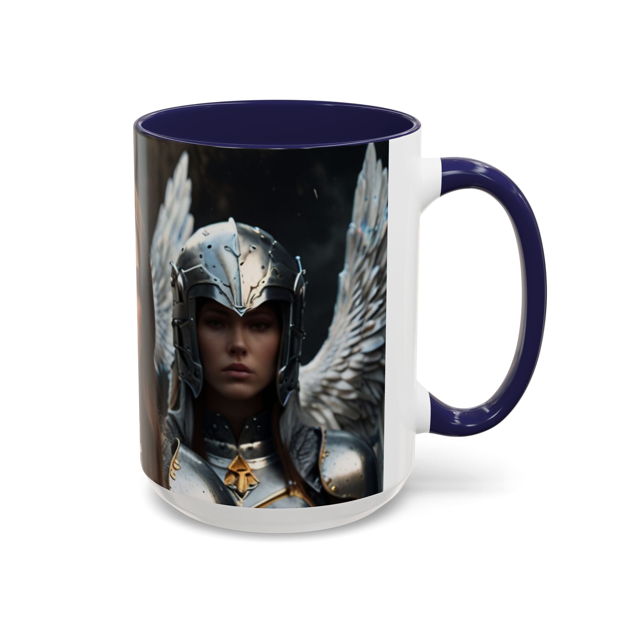 Warrior Angel Accent Coffee Mug - 11 or 15oz Ceramic Mug for Fantasy Lovers