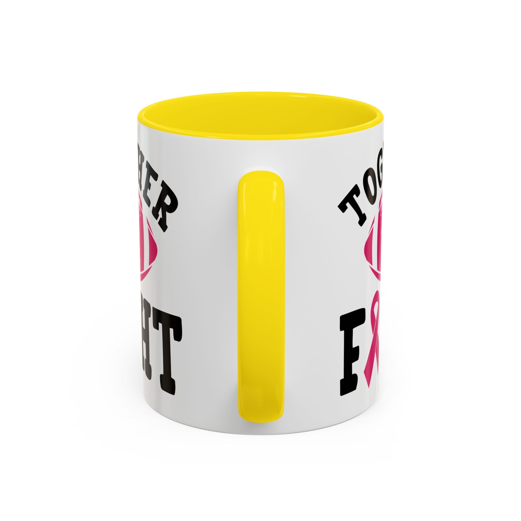 Together We Fight Pink Ribbon Coffee Mug, Support Breast Cancer Awareness, Gift for Survivors, Football Lovers, Empowerment