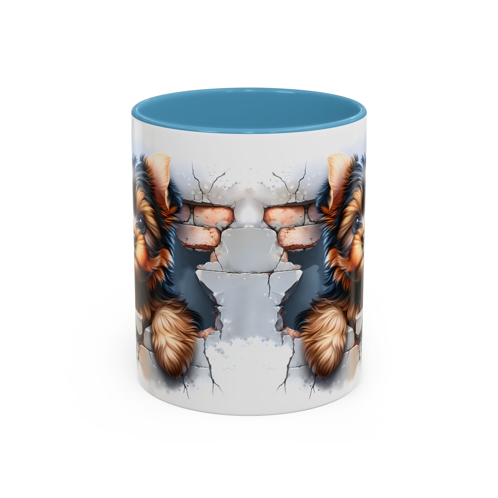 Cute Dog Peeking Coffee Mug, Pet Lover Gift, Yorkshire Terrier Mug, Animal Lover Coffee Cup, Dog-Themed Drinkware, Doggie Mug