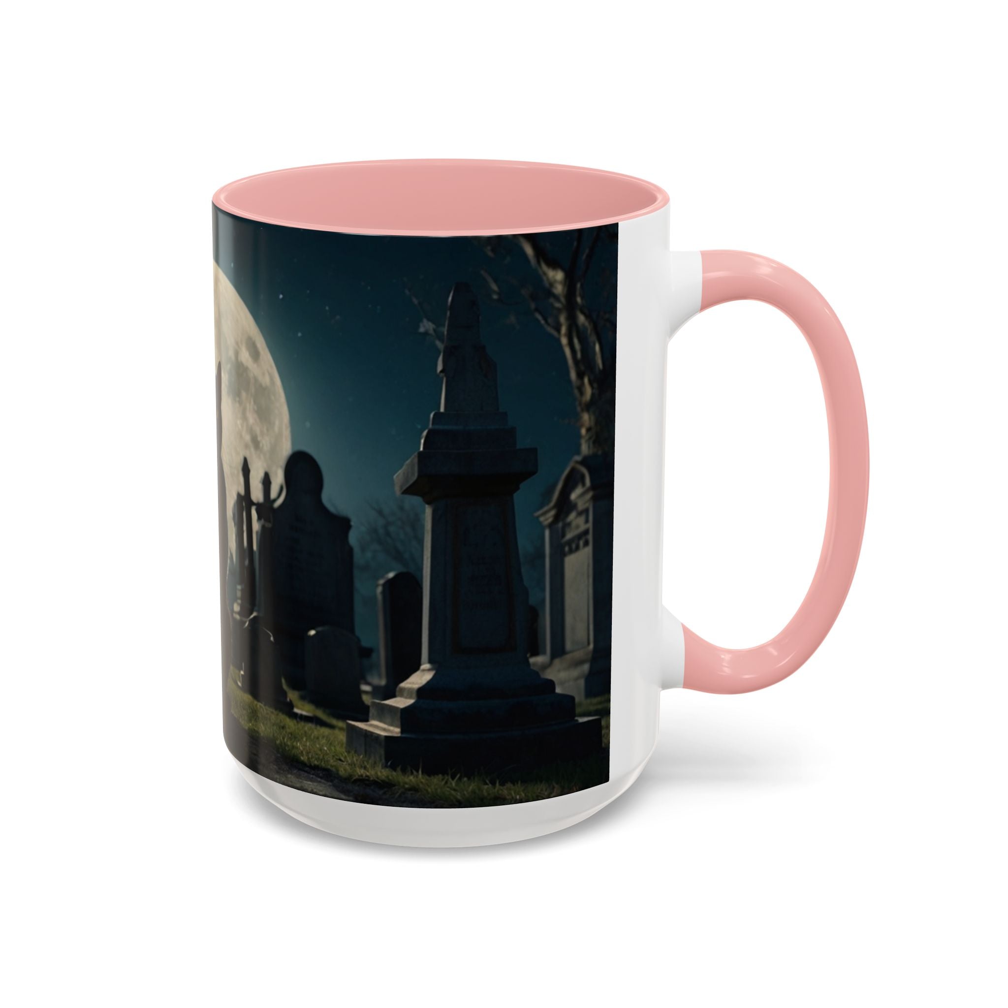 Mystical Black Cat Coffee Mug - 11oz & 15oz halloween graveyard full moon