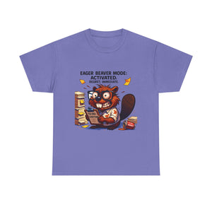 Eager Beaver Unisex Tee: Fun Gift for Book Lovers, Cozy Casual Wear, Quirky Graphic Tee, Perfect for Reading Festivals, Birthday Gift