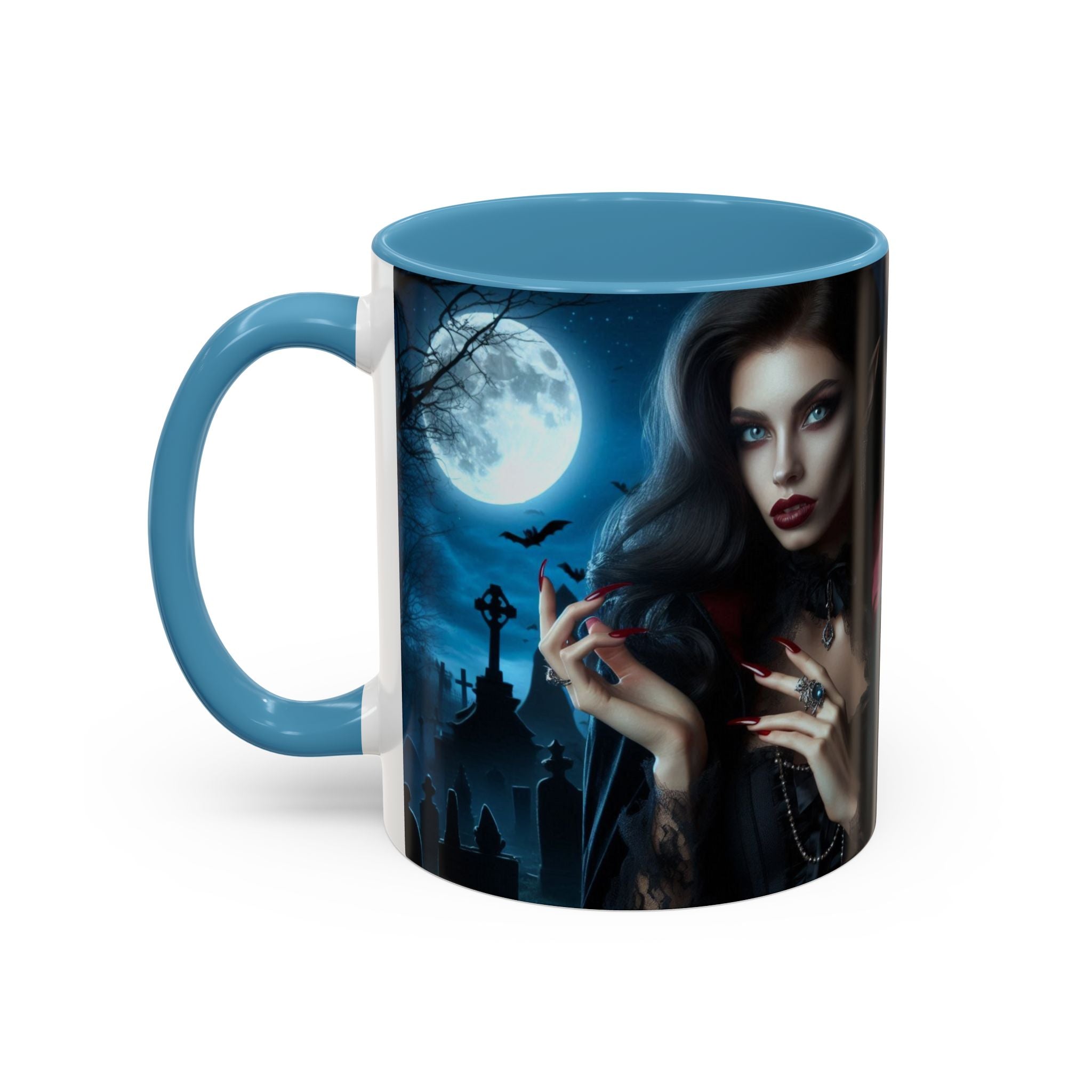 halloween Gothic Vampire Coffee Mug – 11/15oz full moon graveyard