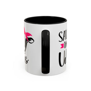 cancer awareness Cute Cow Mug - Save the Utters Coffee Cup, Gift for Animal Lovers,  Mug, Unique Birthday Gift