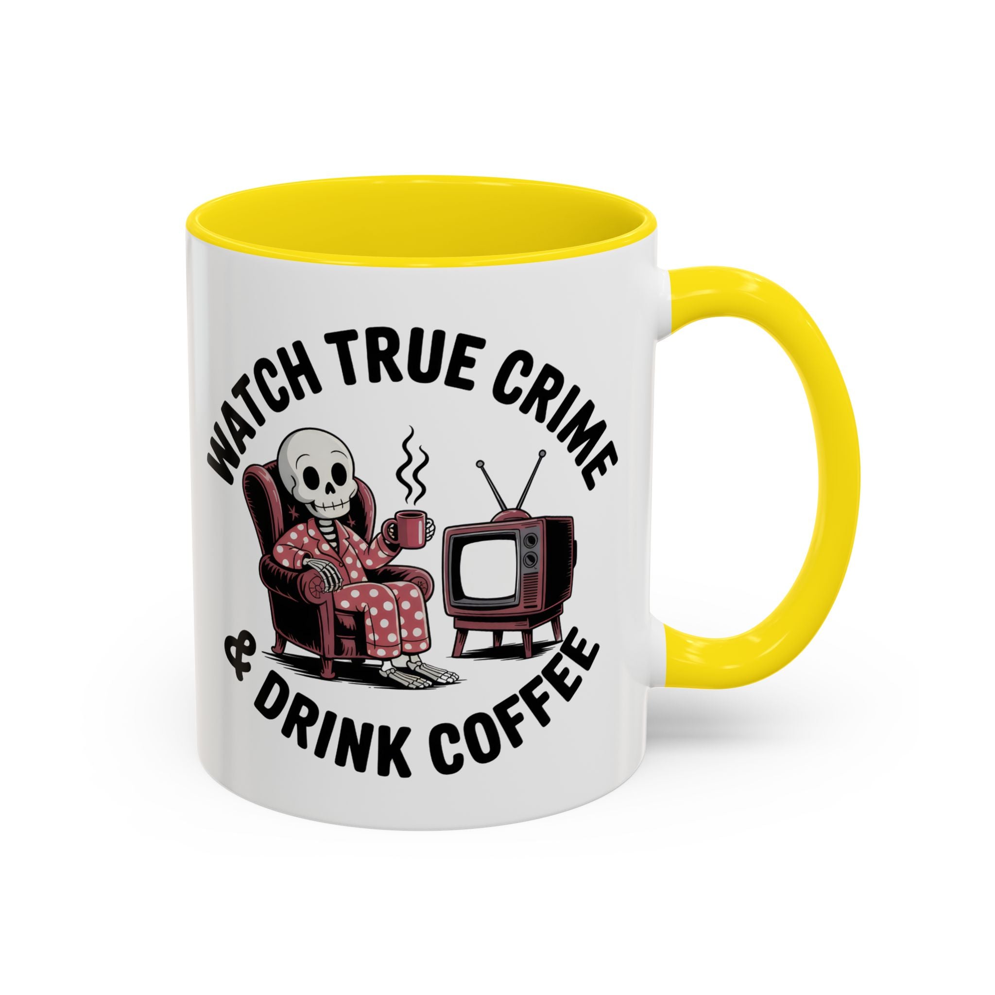 watch True Crime drink coffee  Coffee Mug hobby fun