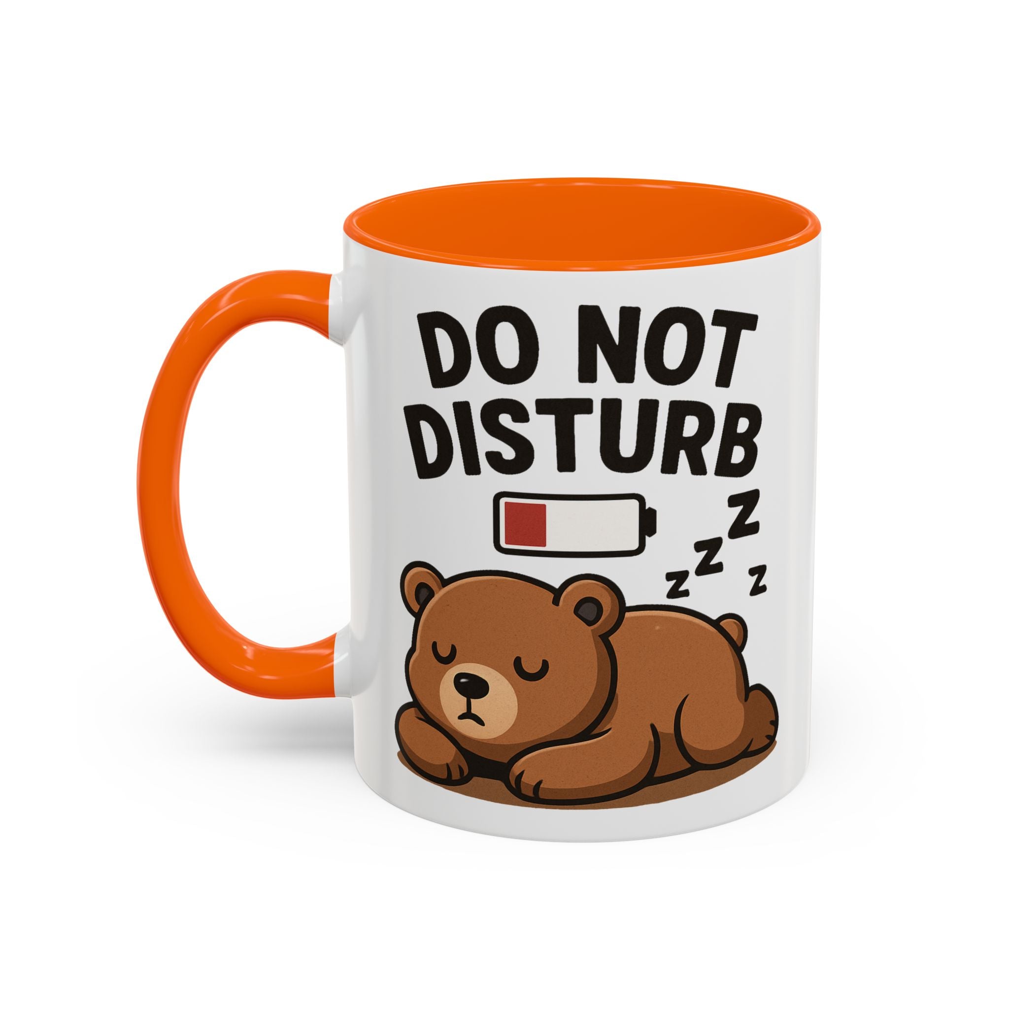 Do Not Disturb Bear Coffee Mug – Low Battery Cute Sleeping Bear Accent Mug (11/15oz)