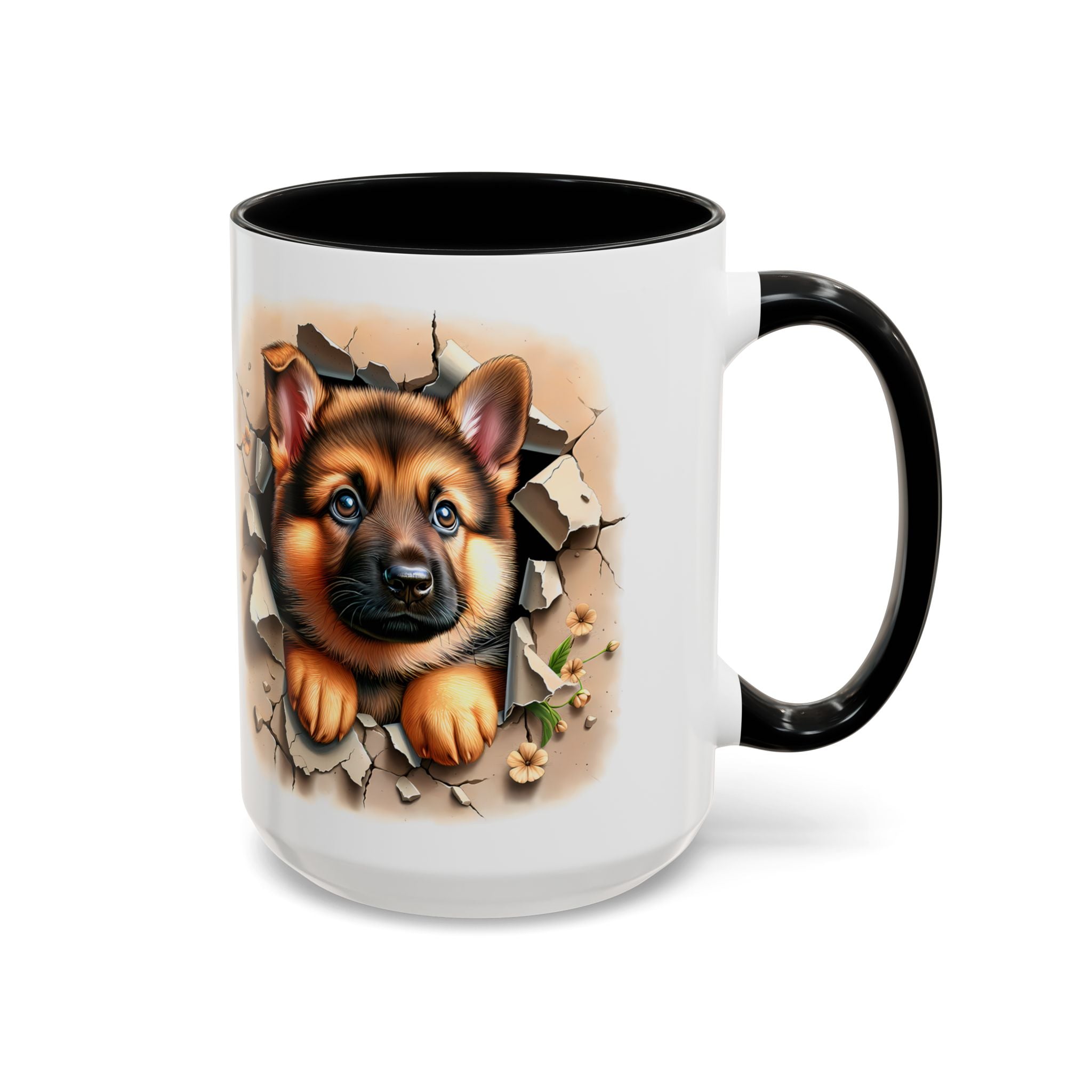 German Shepherd Accent Coffee Mug | Dog Lover Gift, Tasty Hot Beverage Cup, Pet Themed Kitchenware, Animal Adoption Cup, Unique Pet Gift